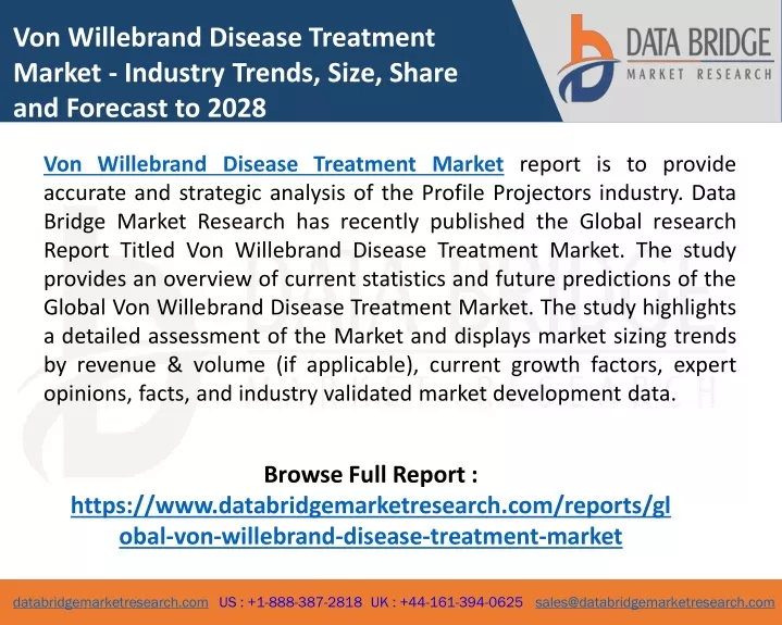 von willebrand disease treatment market industry
