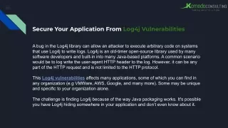 secure your application from log4j vulnerabilities