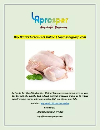 Buy Brazil Chicken Feet Online | Laprospergroup.com