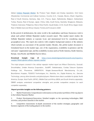 global cellular repeater market by product type