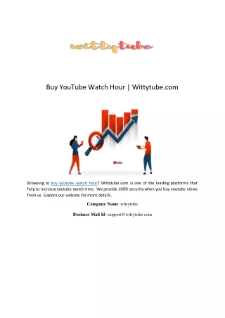 buy youtube watch hour wittytube com