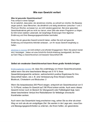 wie man gewicht verliert