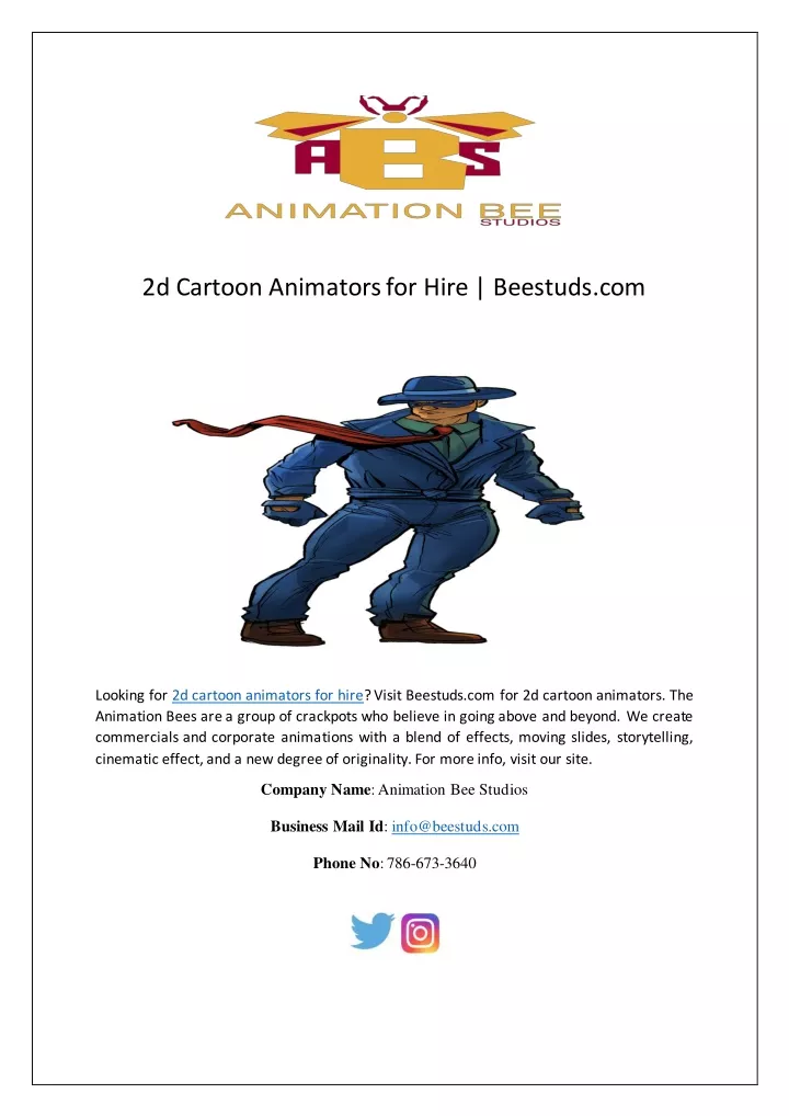 2d cartoon animators for hire beestuds com