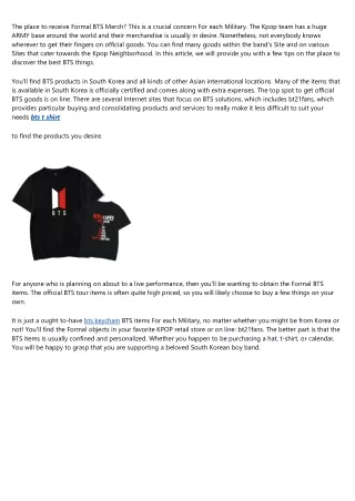 the place to receive formal bts merch this