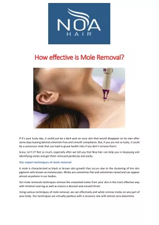 how effective is mole removal how effective