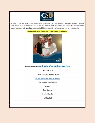 Cook Islands Asset Protection | Capitalsecuritybank.com
