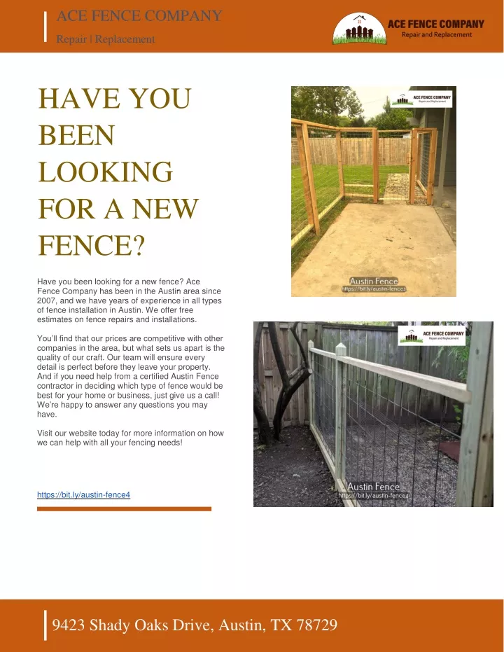 ace fence company repair replacement