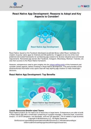 react native app development reasons to adopt