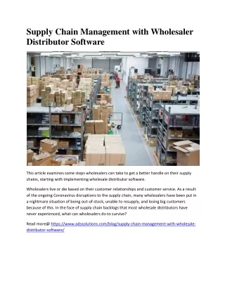 supply chain management with wholesaler