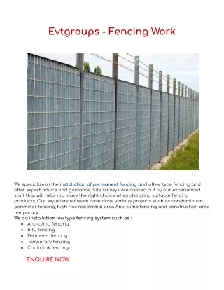 Evtgroups - Fencing Work
