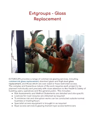 Evtgroups - Glass  Replacement