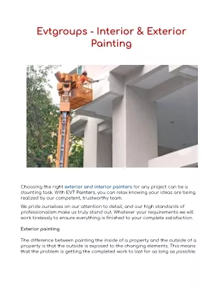 Evtgroups - Interior & Exterior Painting