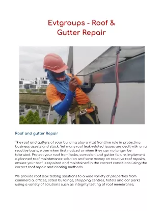 Evtgroups - Roof &  Gutter Repair