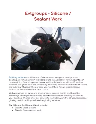 Evtgroups - Silicone _ Sealant Work