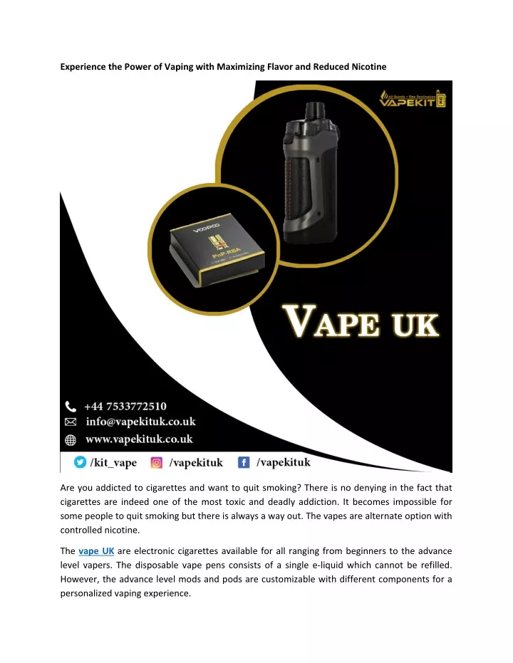 experience the power of vaping with maximizing