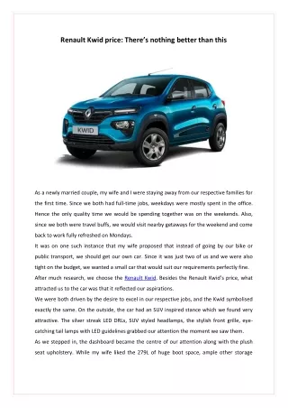 renault kwid price there s nothing better than