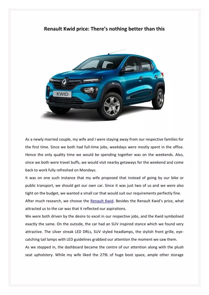 renault kwid price there s nothing better than