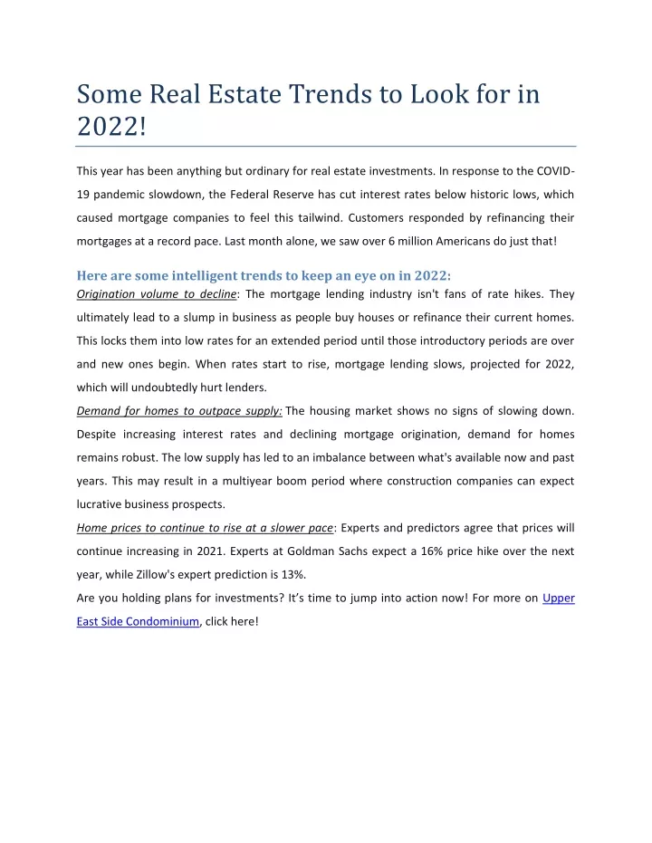 some real estate trends to look for in 2022