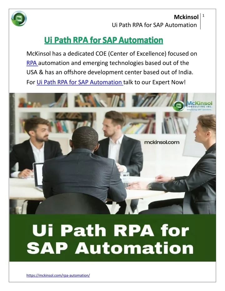 mckinsol ui path rpa for sap automation