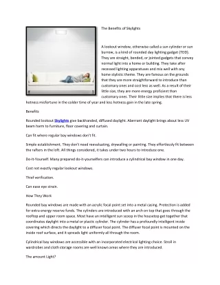the benefits of skylights