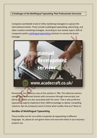 3 challenges of the multilingual typesetting that