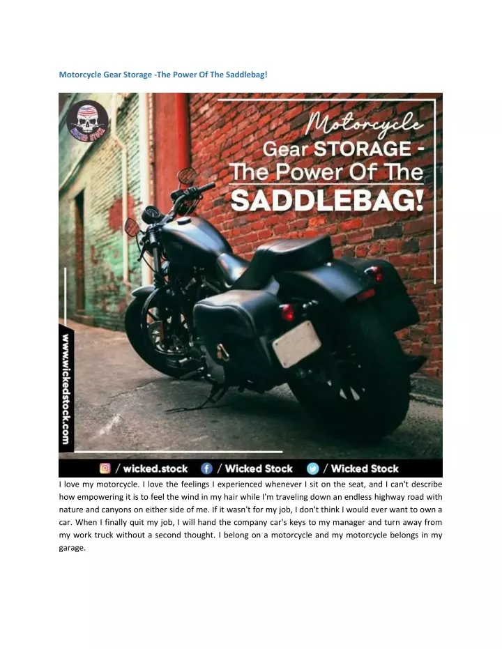 motorcycle gear storage the power of the saddlebag