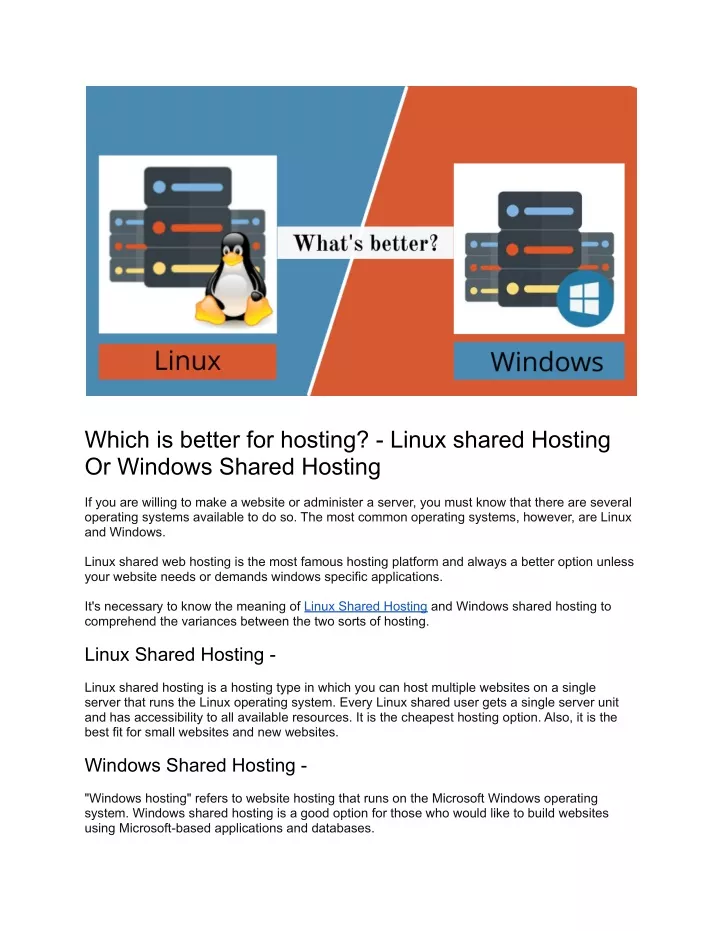 which is better for hosting linux shared hosting