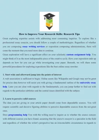 how to improve your research skills research tips