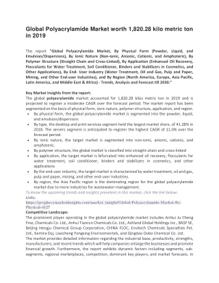 global polyacrylamide market worth 1 820 28 kilo