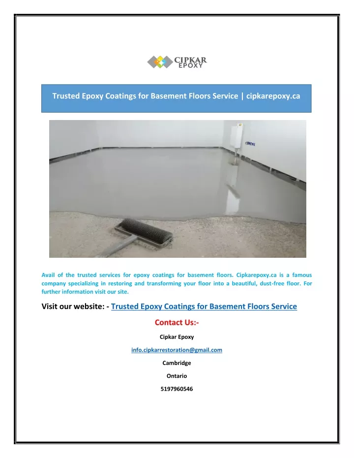 trusted epoxy coatings for basement floors