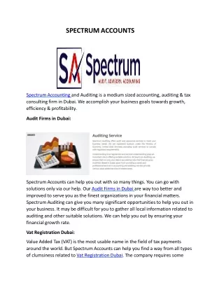 Accounting Services in Dubai | Spectrum Accounts