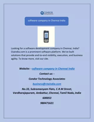 Software Company in Chennai India | Ctaindia.com