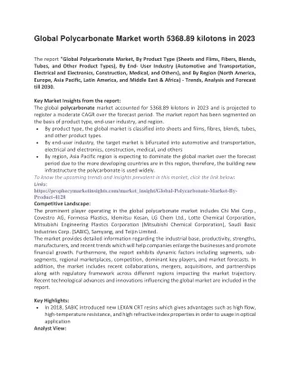 global polycarbonate market worth 5368