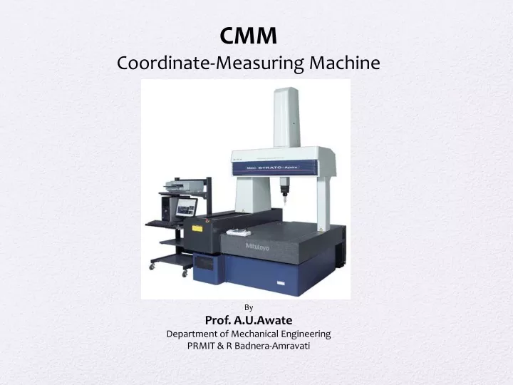 cmm coordinate measuring machine