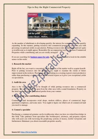 tips to buy the right commercial property