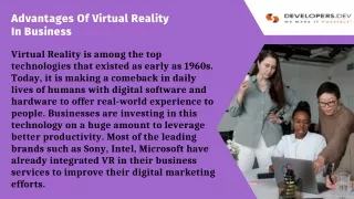 Advantages Of Virtual Reality In Business