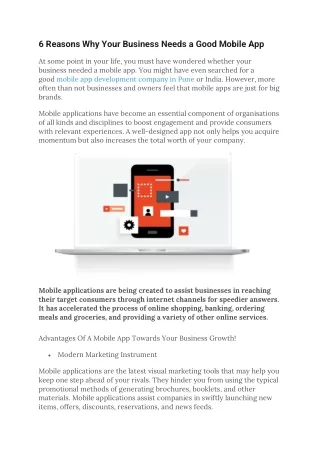 6 reasons why your business needs a good mobile