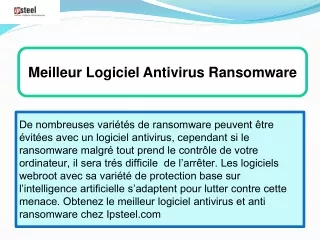 Meilleur Logiciel Antivirus Ransomware