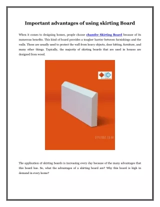 important advantages of using skirting board