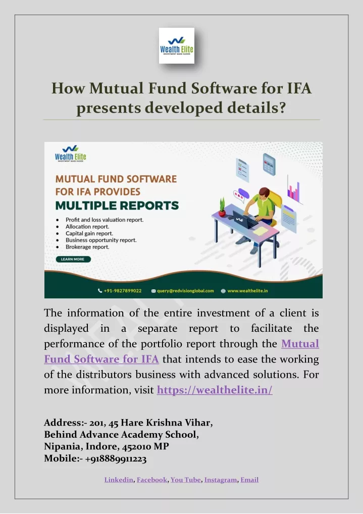 how mutual fund software for ifa presents