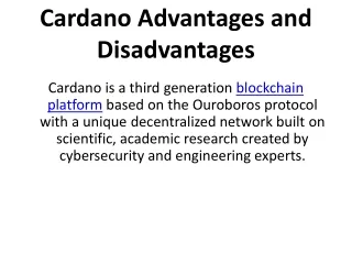 cardano advantages and disadvantages