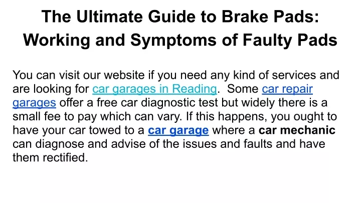 the ultimate guide to brake pads working