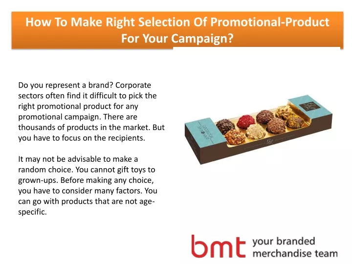 how to make right selection of promotional