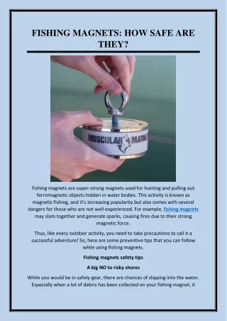 FISHING MAGNETS: HOW SAFE ARE THEY?