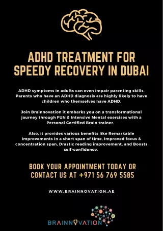 ADHD Treatment for Speedy Recovery in Dubai