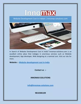 Website Development Cost In Indiam | Innomax-solutions.com