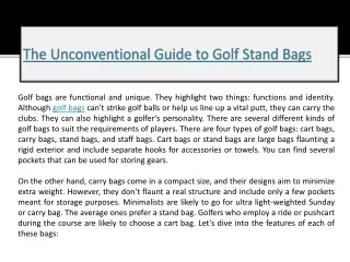 The Unconventional Guide to Golf Stand Bags