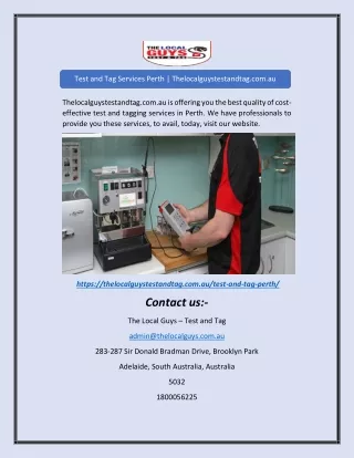 test and tag services perth