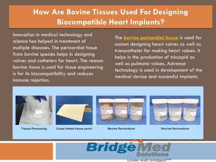 how are bovine tissues used for designing