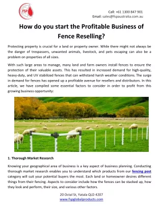 How do you Start the Profitable Business of Fence Reselling?